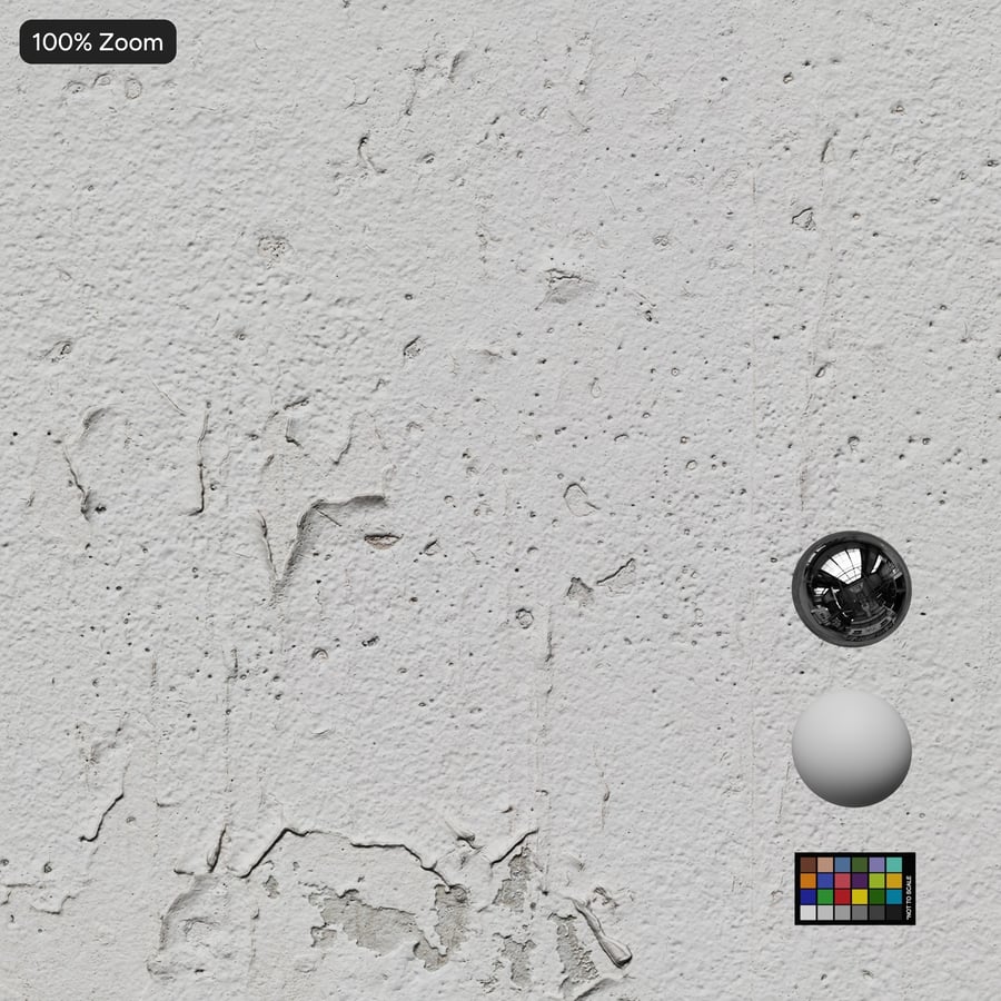 Peeling Painted Concrete Wall Texture, White