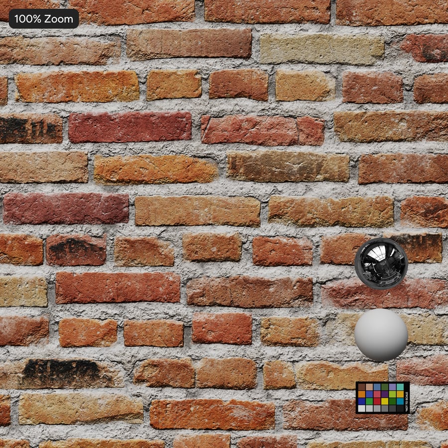 Ofset Islah Edilmiş Tuğla Duvar Dokusu, Turuncu