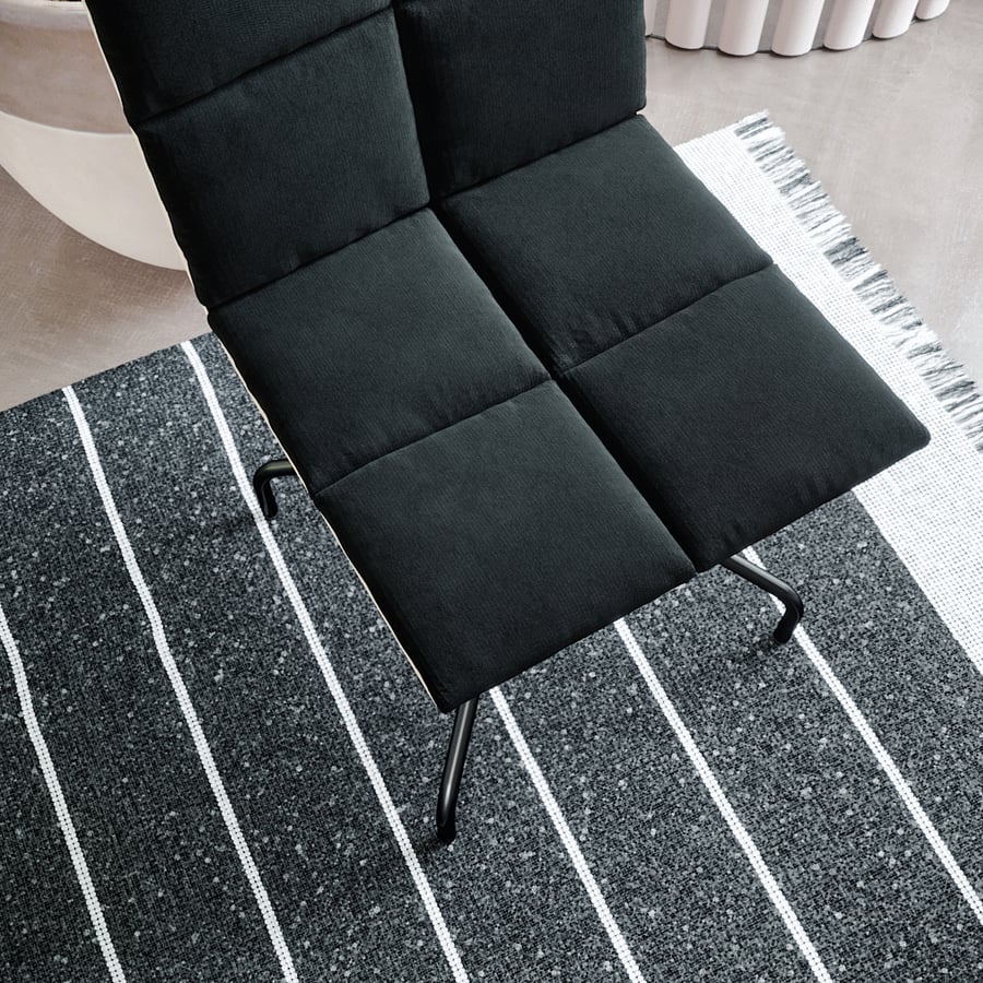 Réplica da cadeira Plyfold elegante, preta