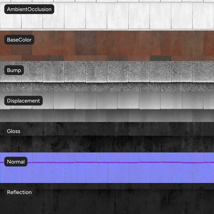 Textura de telhas finas e opacas, vermelhas