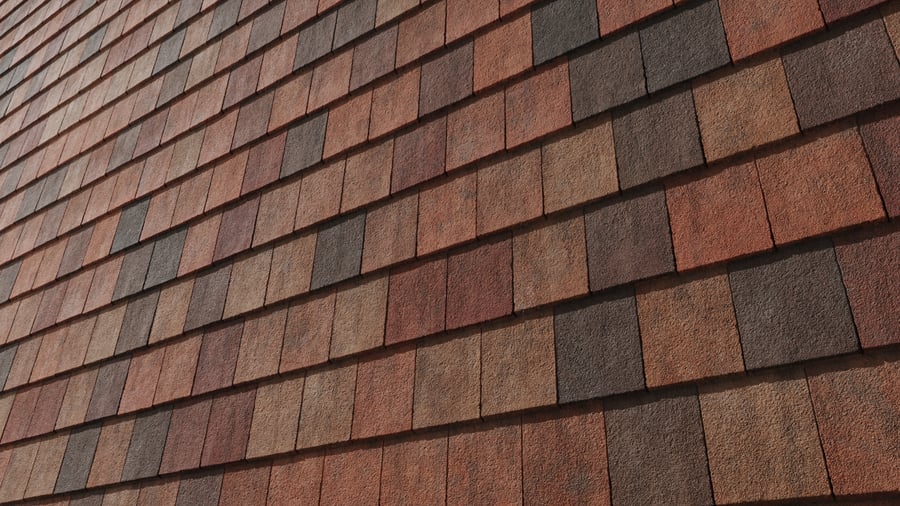 Dull Thin Clay Roof Tiles Texture, Red