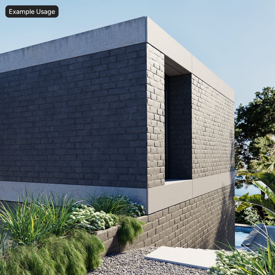 Painted Running Bond Brick Wall Texture, Grey
