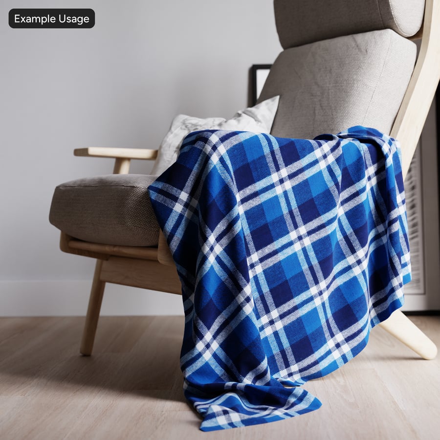 Tartan bomull rutigt tyg textur, blå