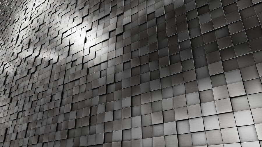 Textura de azulejo quadrado brilhante em aço, platina