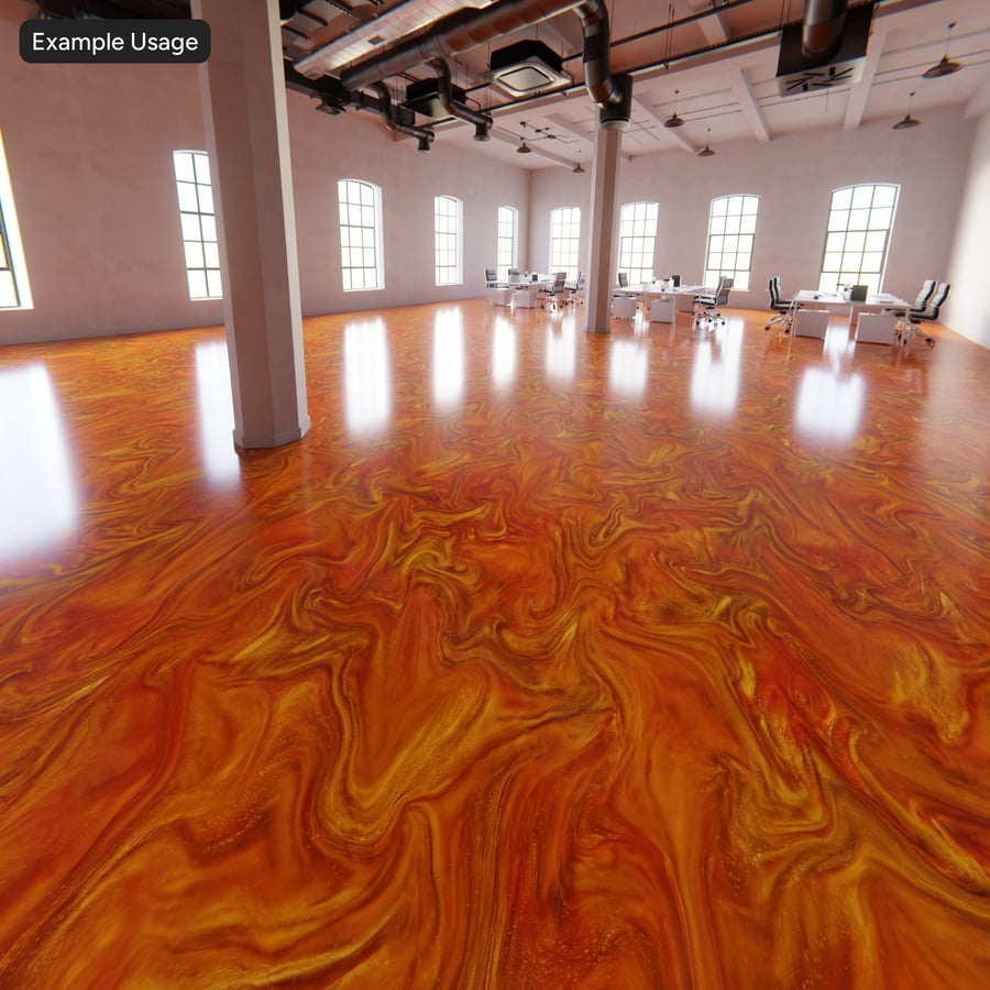 Virvlande epoxigolv-textur, orange