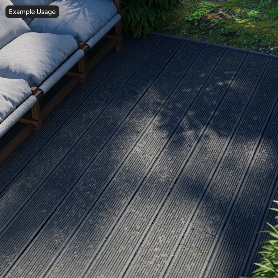 Mossy Grooved Composite Deck Board Texture, Green