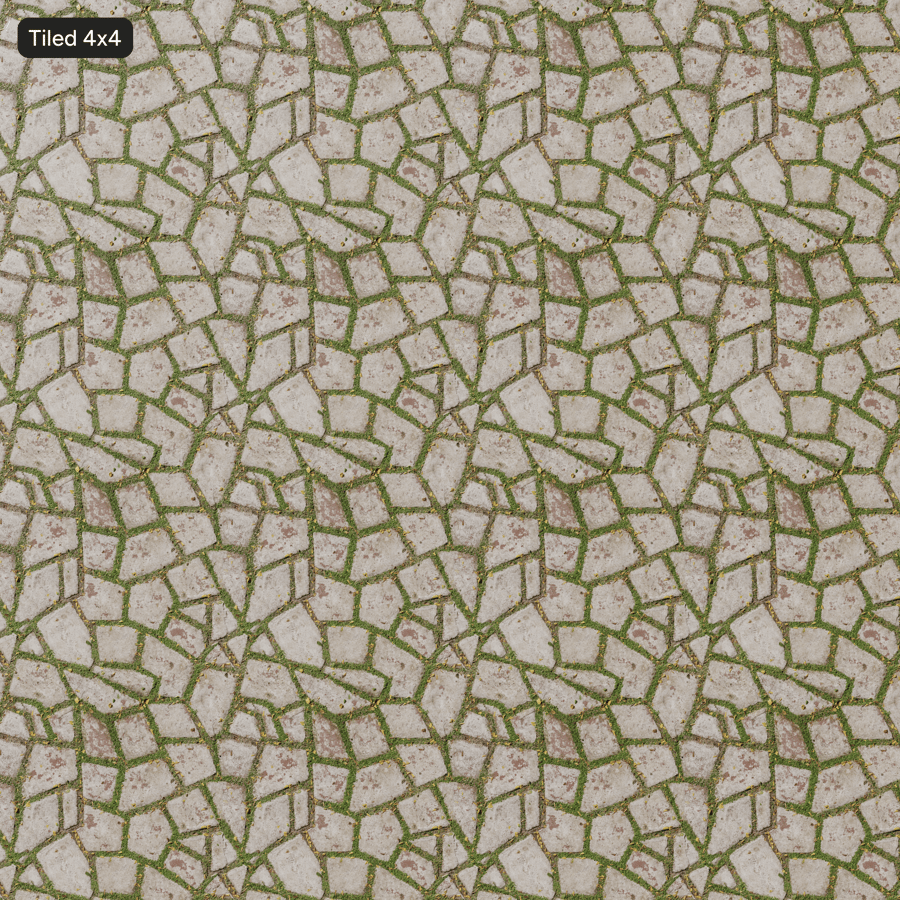 Grasrooster op kasseienstructuur