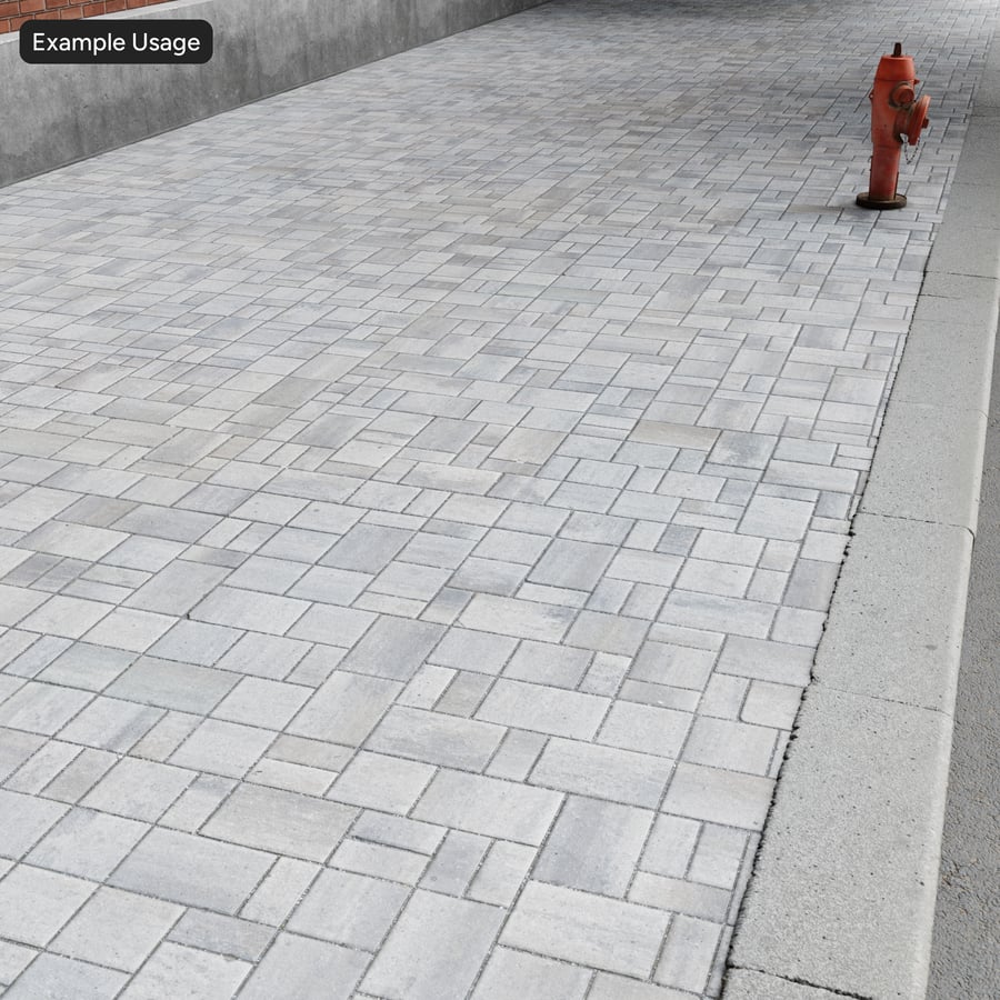 Textura de pavimento interligado em betão, cinzento