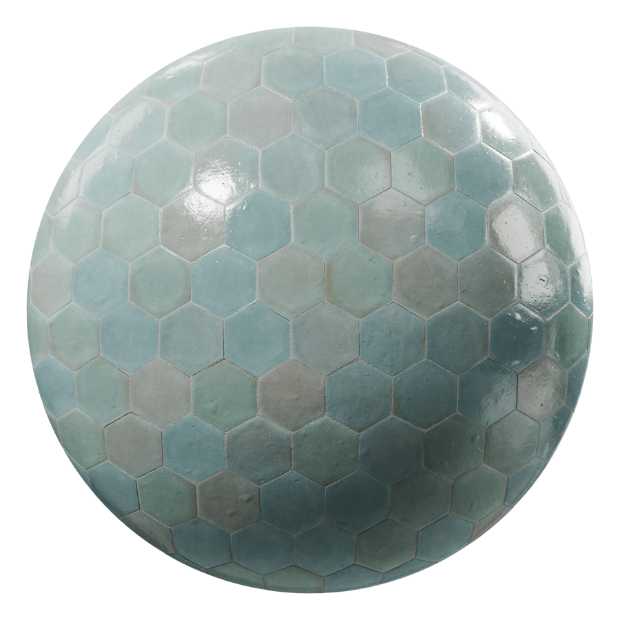 Multicolored Hexagon Zellige Tile Texture, Blue