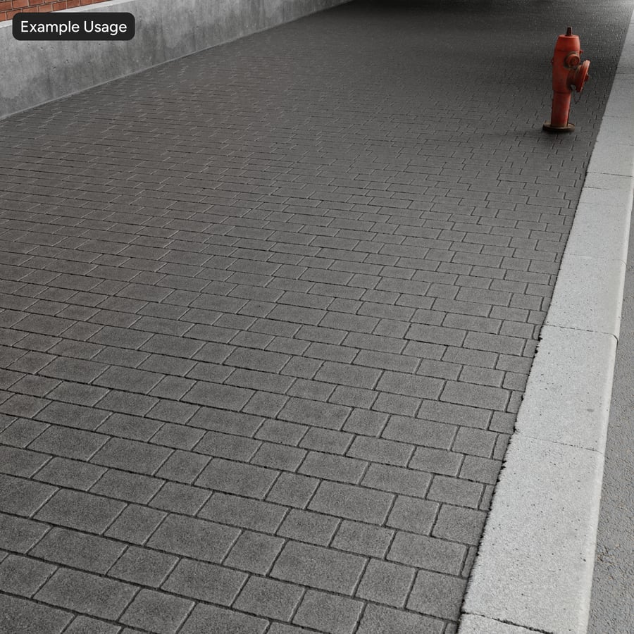 Running Concrete Paver Texture, Black