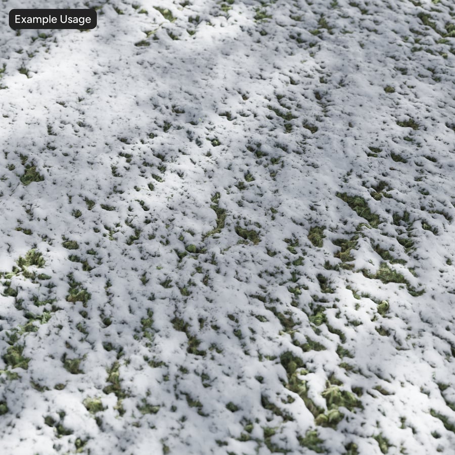 Tjock snö på gräs Textur