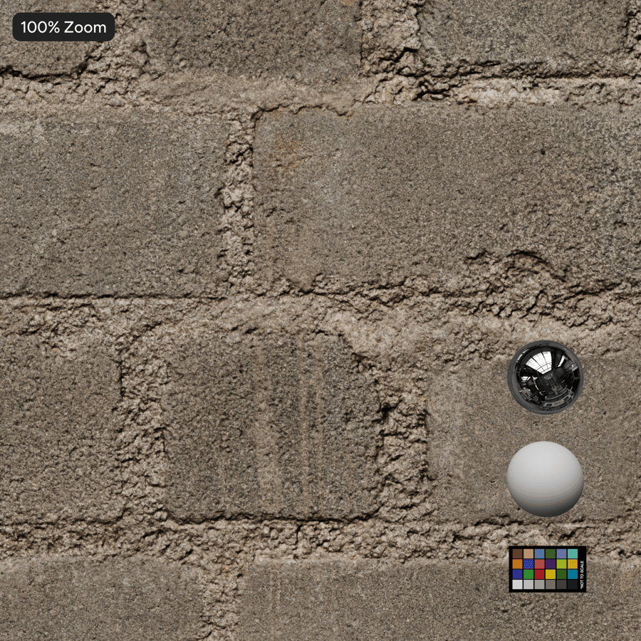 Textura de parede de blocos de concreto com amarração de tijolos desgastada, bege acinzentado