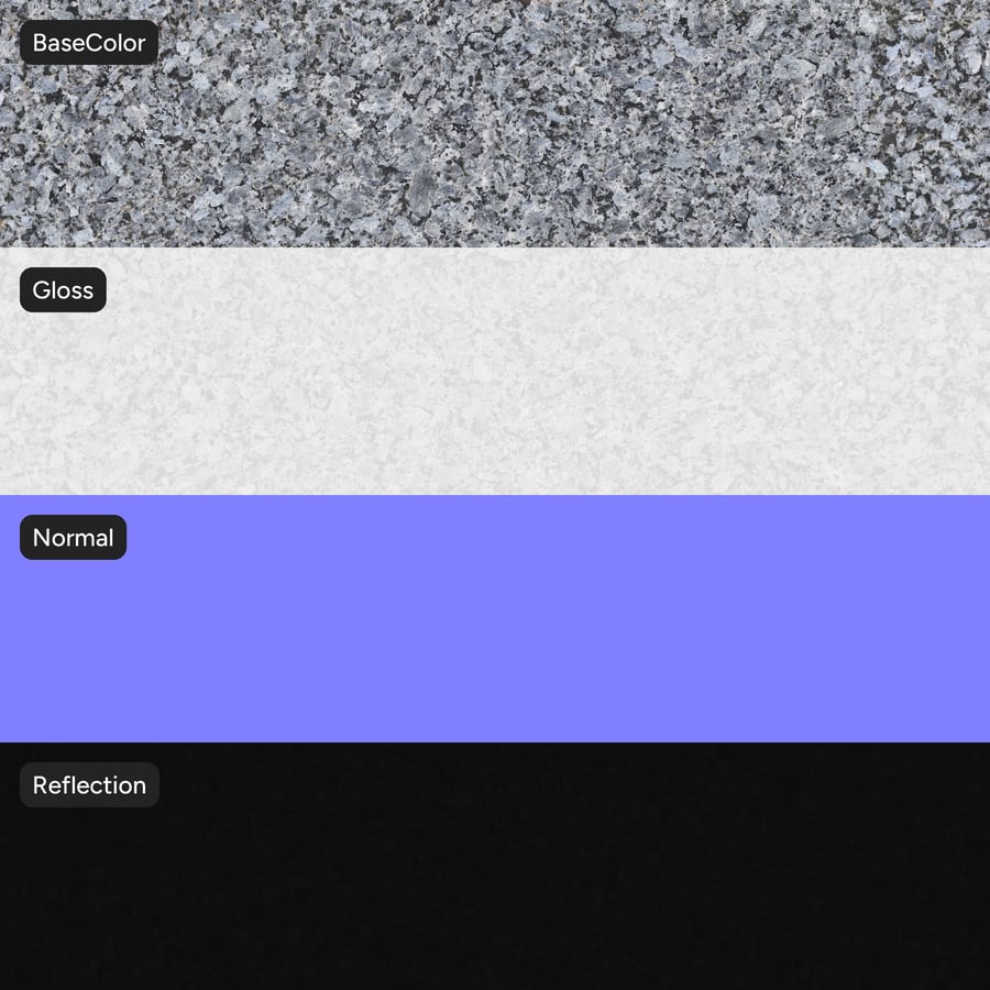Polished Granite Stone Texture, Ash Blue
