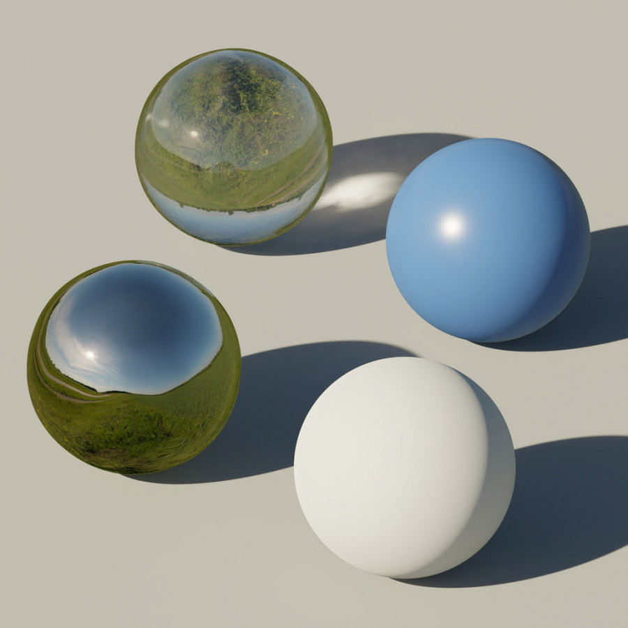 Ciel clair en après-midi, champ en plein air, HDRI