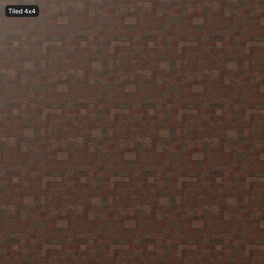 Worn Mixed Running Bond Stone Sidewalk Texture