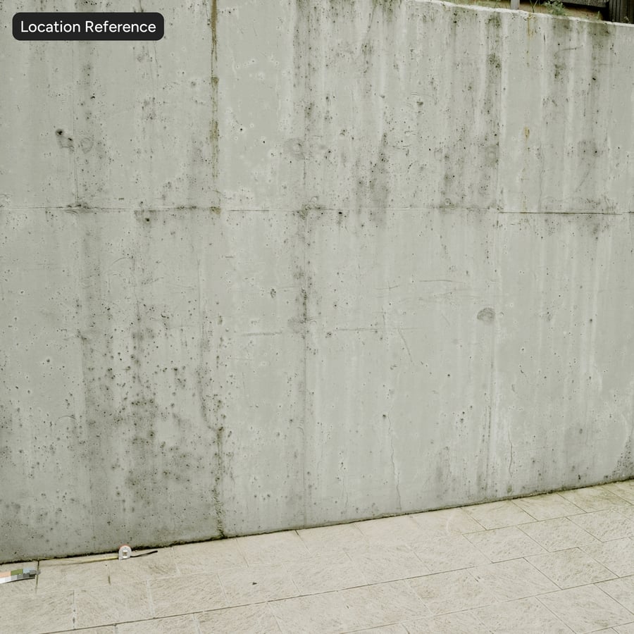 Tekstur Dinding Beton yang Tertutup Lumut Tua