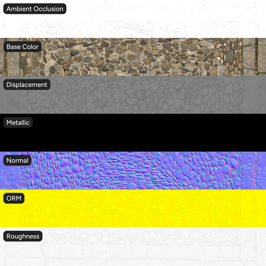 Texture pavimentazione a mosaico di ciottoli di fiume, multicolore caldo