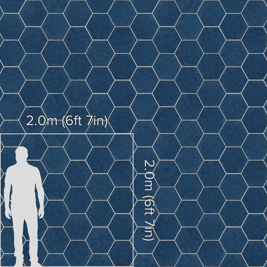 Textura de azulejo cerâmico hexagonal mate, azul escuro