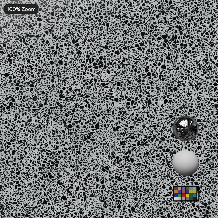 Square Terrazzo Matte Tile Texture, Dark Grey