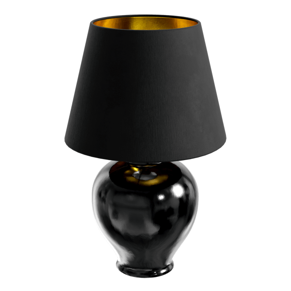 Modelo de abajur Eno Ceramic Kelantis Grandeur Shade, preto