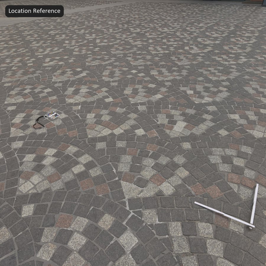 Fan Pattern Cobblestone Paving Texture