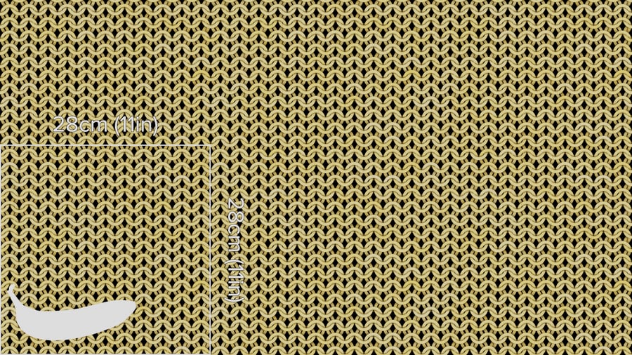 Flattened Chainmail Metal Texture, Gold