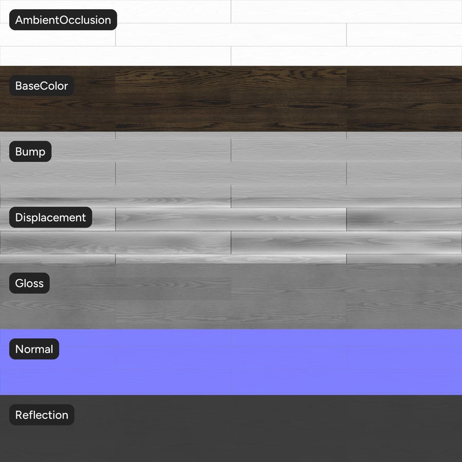 Ash Wood Texture, Dark Brown
