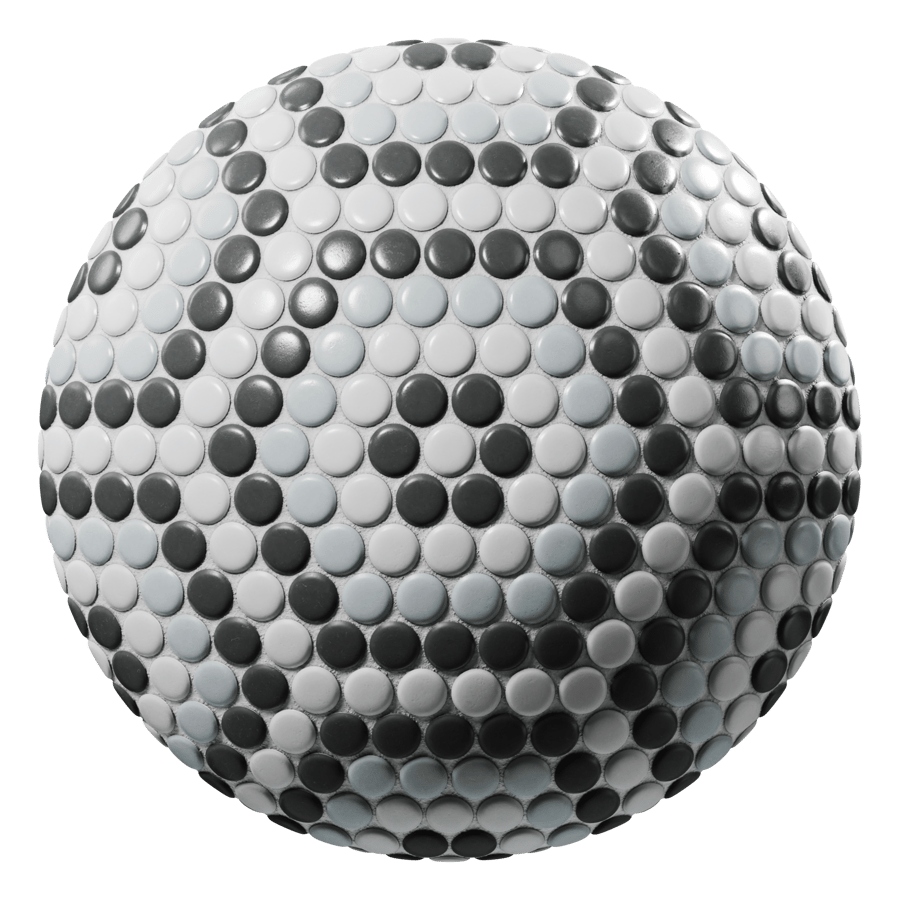 Hexagon Pattern Penny Round Tile Texture, Grey