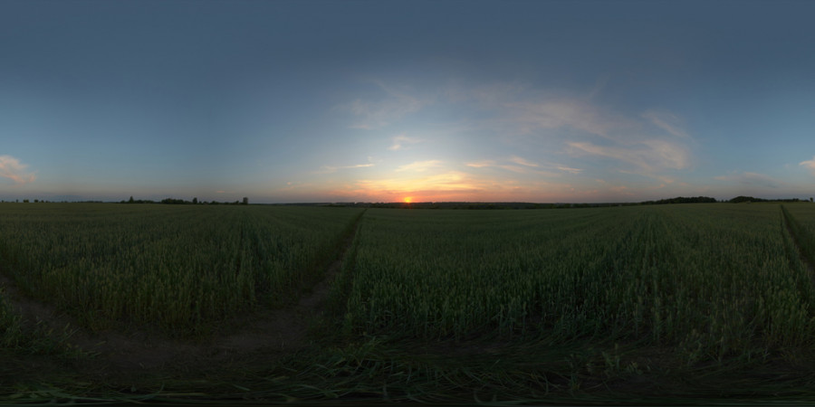 Horizon Sunset Field Outdoor Sky HDRI, Pink