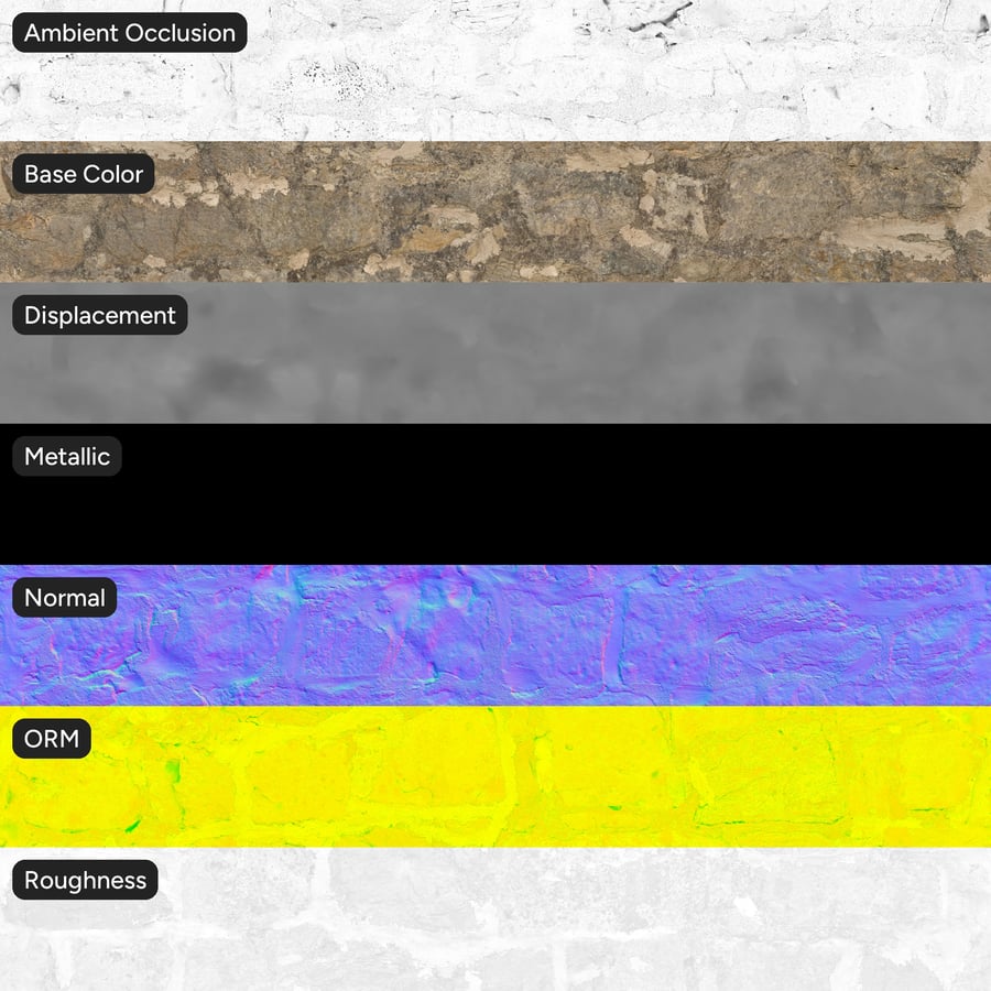 Old Mortared Rubble Stone Wall Texture