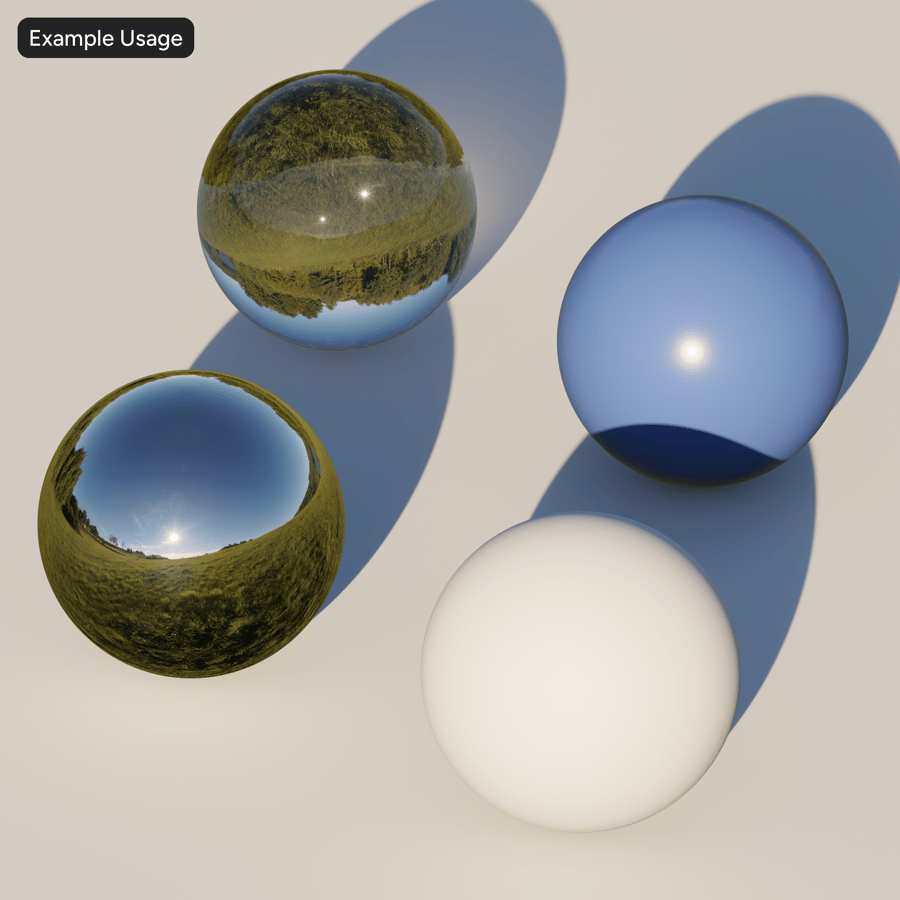 HDRI με λόφους και λιβάδι, ήλιος αργά το απόγευμα