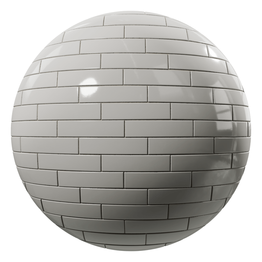 Glossy Stepped Subway Tile Texture, White