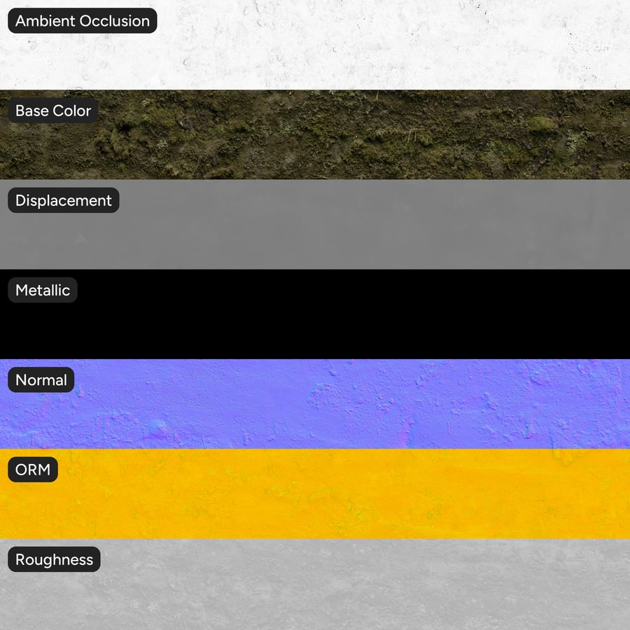 Mosachtige rotsstructuur