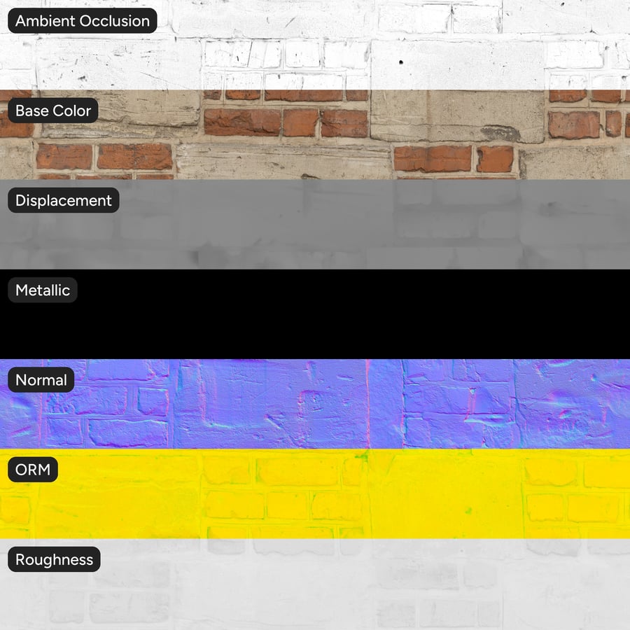 Worn Brick and Concrete Checkerboard Wall Texture