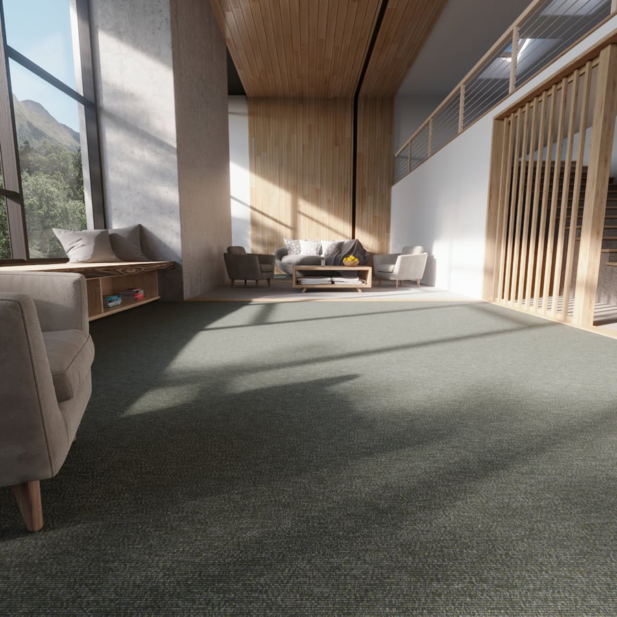 Piso em carpete com textura em sisal em loop, verde floresta