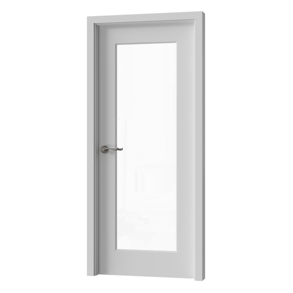 Modello di porta-finestra in vetro per interni, bianco