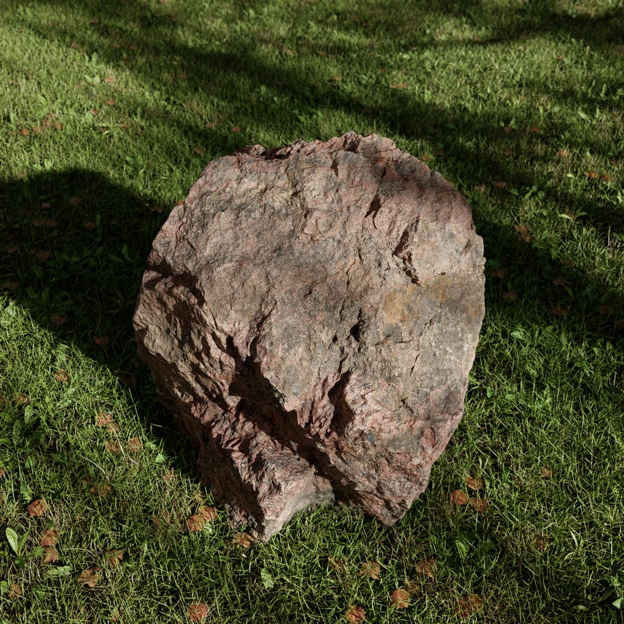 Rippled Large Rock Boulder Model, Mottled Red