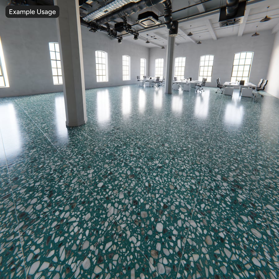 Square Terrazzo Tile Texture, Green