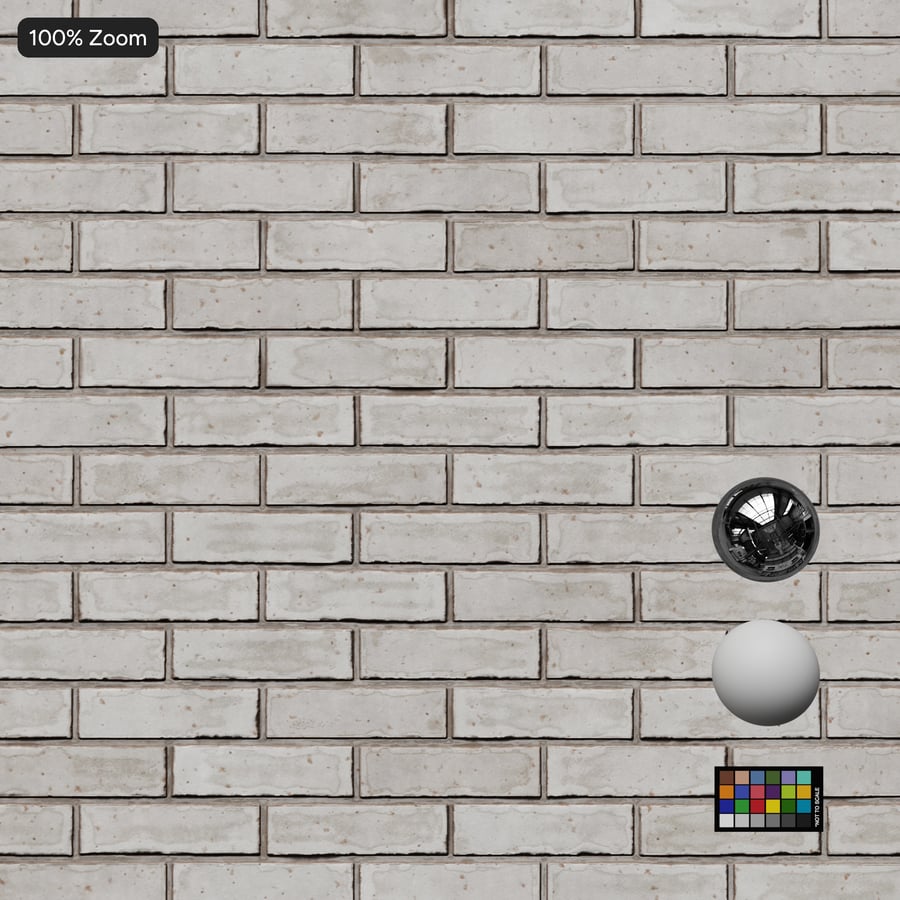 Smooth Running Bond Brick Wall Texture, Grey