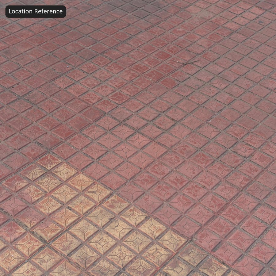 Pavimentazione decorativa quadrata usurata, rosso