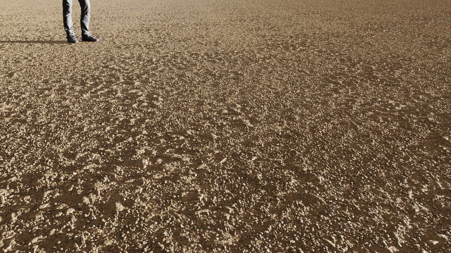 Pequenos seixos e pedras espalhadas sobre textura de terra