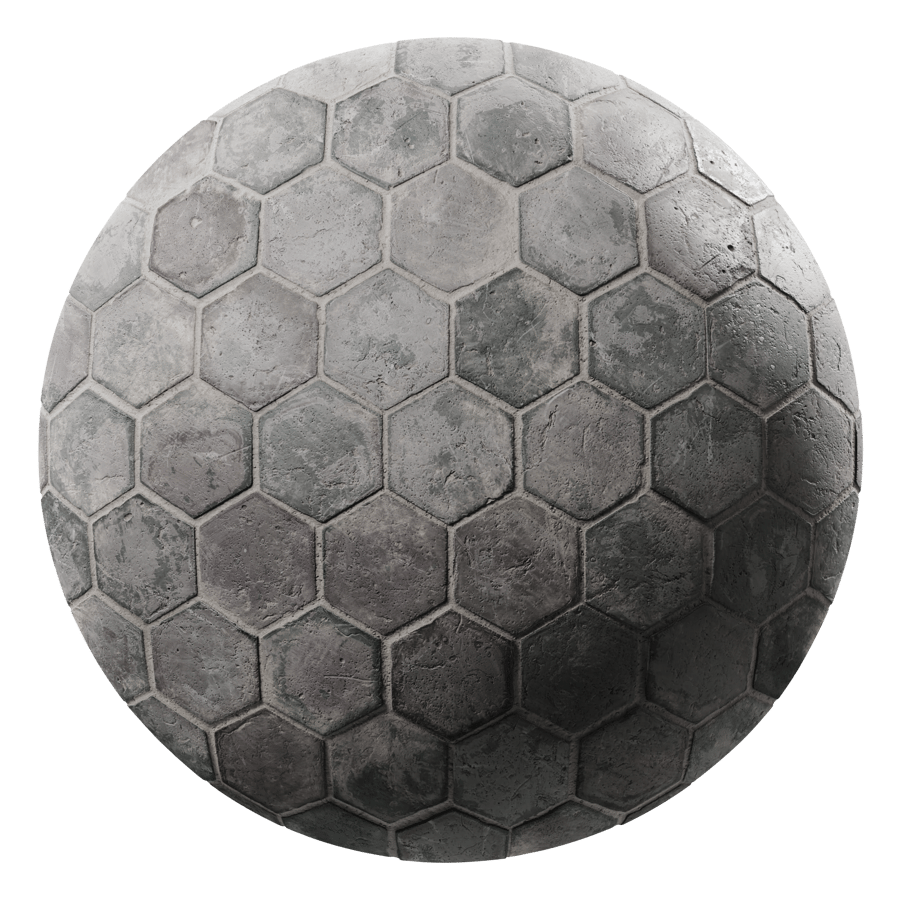 Concrete Hexagon Terracotta Tile Texture, Grey