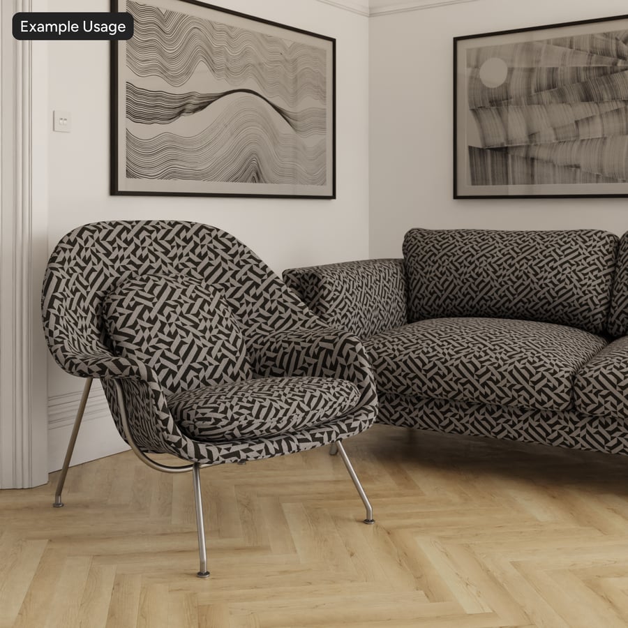 Kết cấu vải bọc nệm Jacquard hình học, đơn sắc