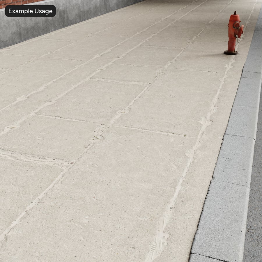 Texture de trottoir en béton fissuré