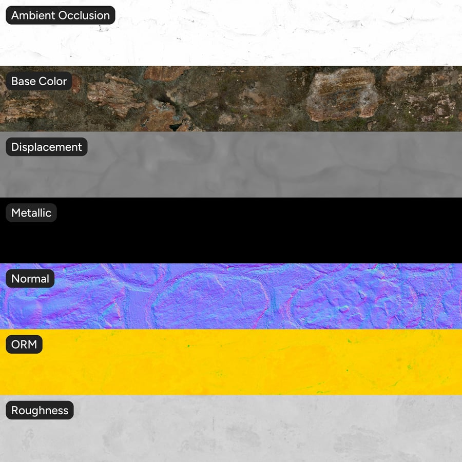 Texture Đá Vụn Rêu Phong