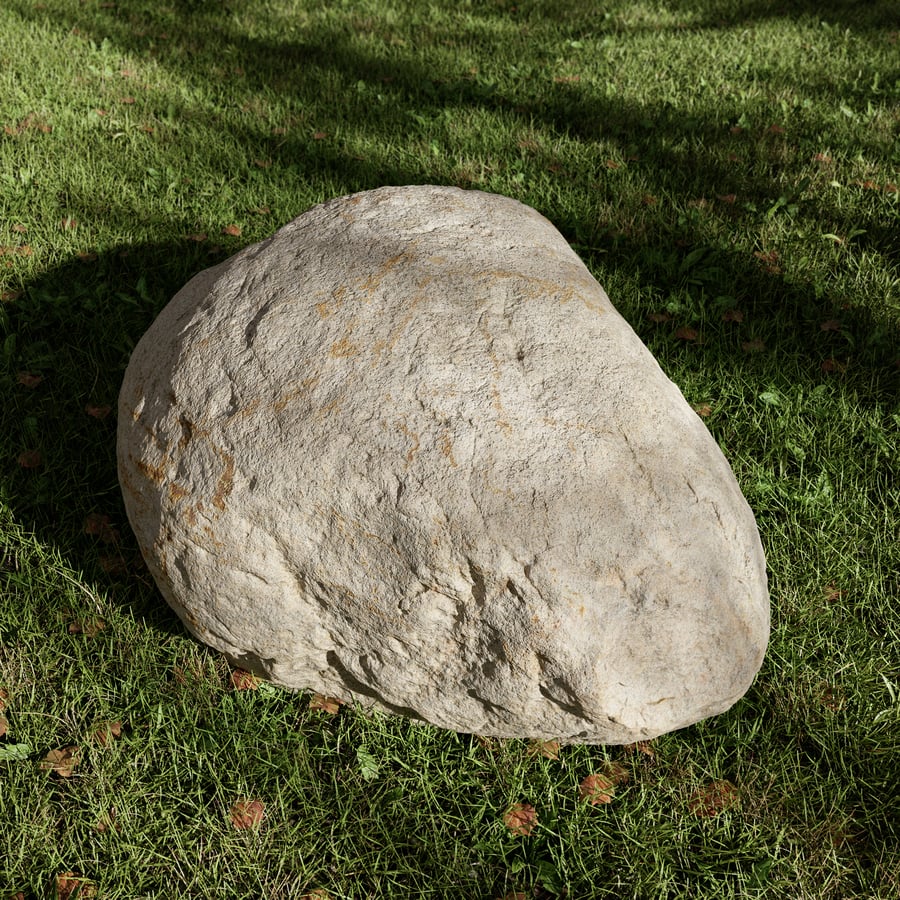 Warm Toned Smooth Egg Shaped Large Rock Boulder Model