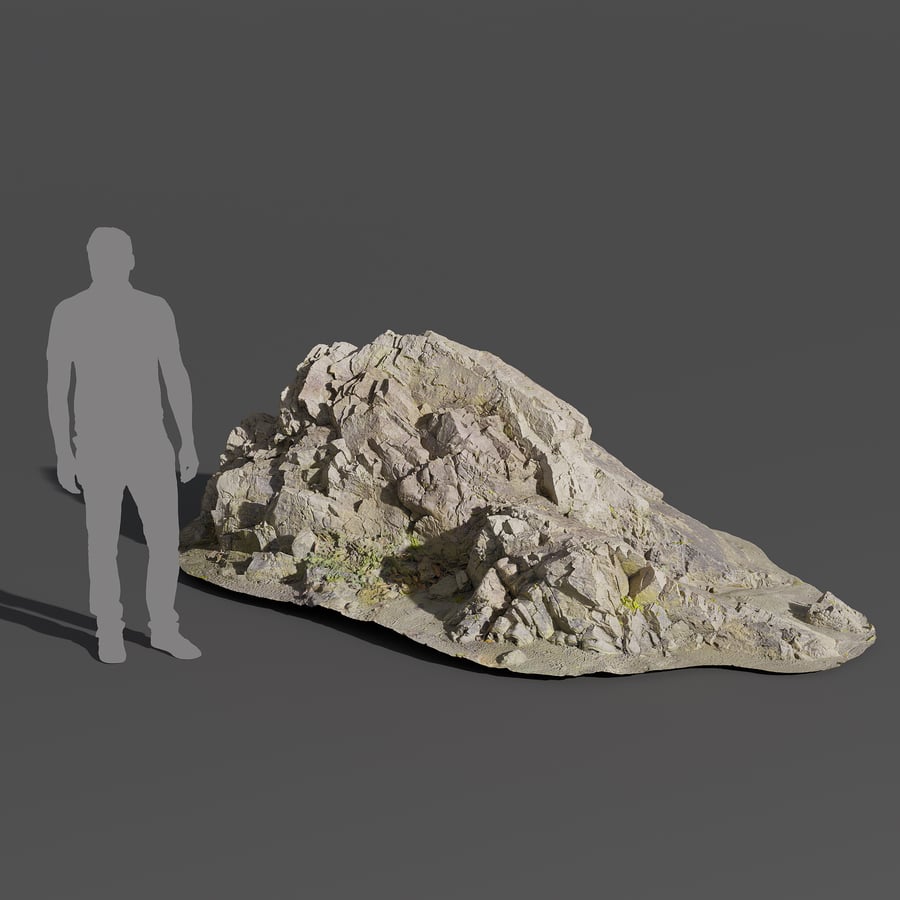 Large Jagged Beach Rock Model