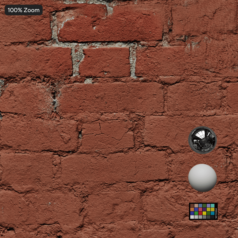 Texture muro di mattoni dipinti danneggiati, rosso