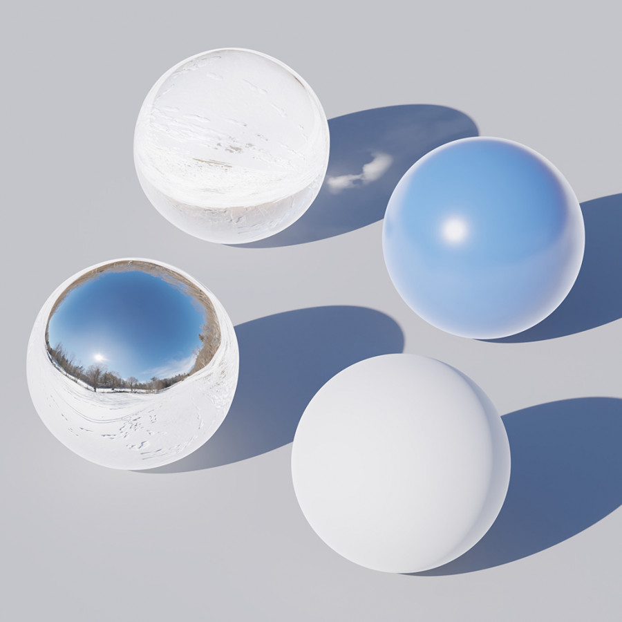 Snöigt fält klar vinterdag utomhus HDRI