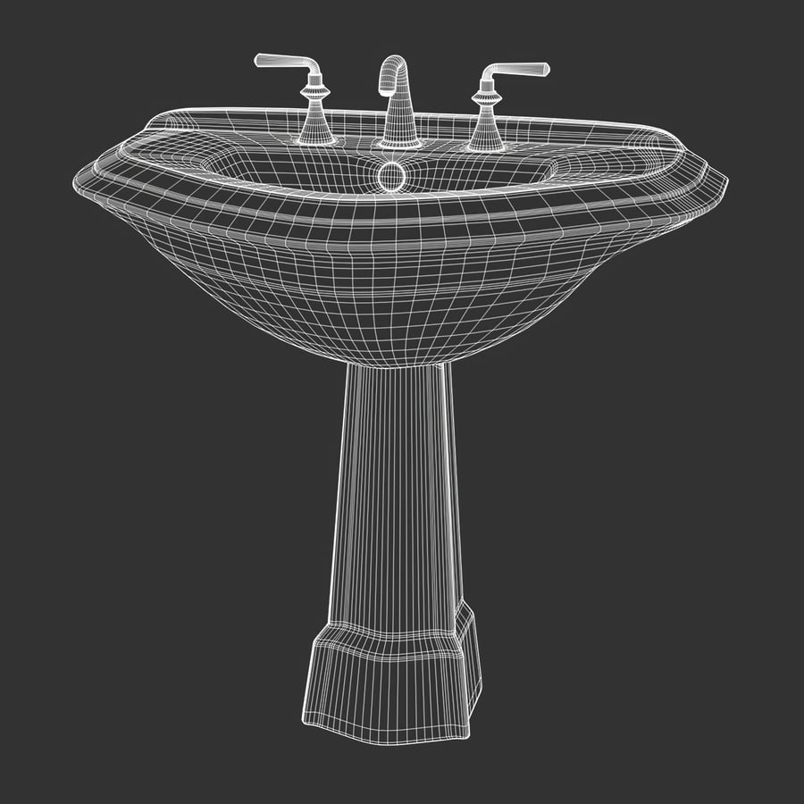 Pedestal Bathroom Sink Model, White